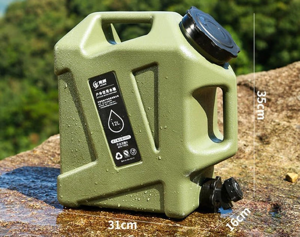 12L Water Storage Tank Camping Fishing Jerry Can Container S922-GRN 