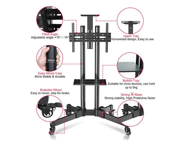 32" - 70" Portable TV Stand Trolley S800-32-70 