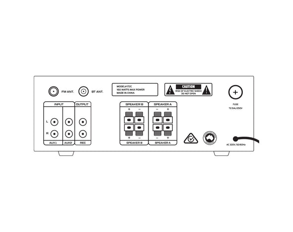 160W Multi-Function BT Amplifier 2 Channel USB SD Card Headphone Jack 172C