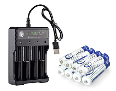 BMAX 4-Slot Smart Li-Ion Battery Charger USB Rechargeable Batteries BH-042100-04U 