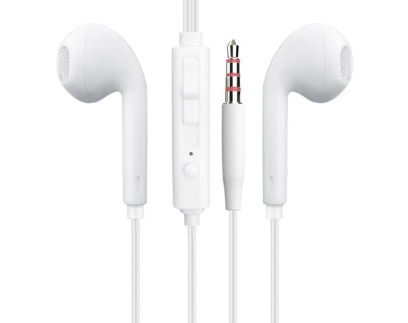 iPhone Style Stereo Earphones with Microphone and 3.5mm Audio Jack C6202 White