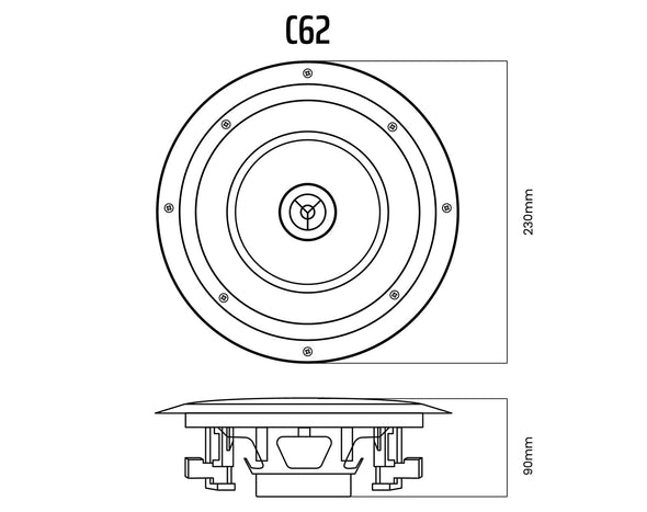 Bluetooth Amplifier + 12x6" Ceiling Speakers Package Cafe 176C+6xC62