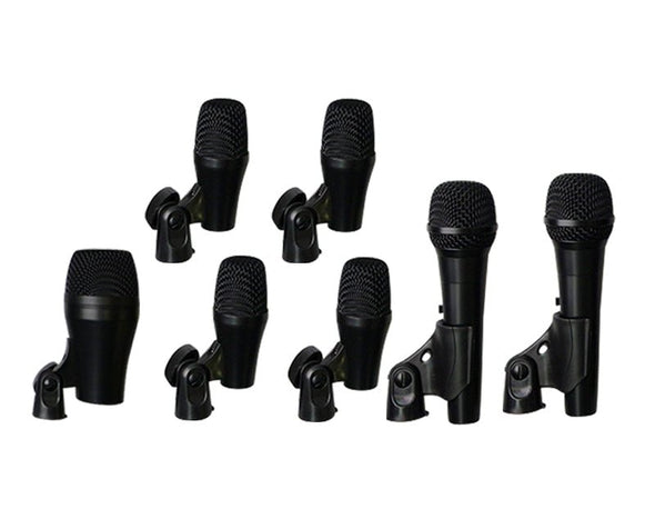 7 Piece Drum Microphone Kit Bass Snare Tom Overhead Mics PGAD7 