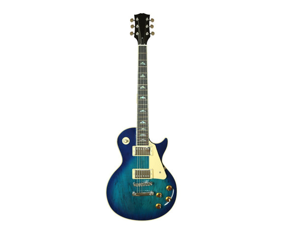 Freedom Full Size Electric Guitar LP Style Blue Sunburst EL209-TBL 