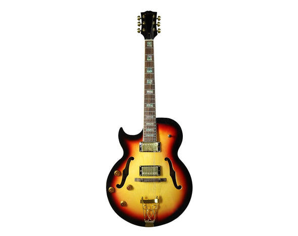 Freedom Full Size Electric Guitar Hollow Body ES Style Tobacco Sunburst Left Handed EL201G-LEFT-TSB 