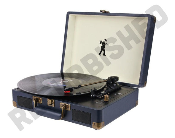 FLEA MARKET *REFURBISHED* Suitcase Turntable Vinyl Record Player FMRTCNY2 