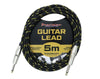 Precision Audio 1/4" To 1/4" 6.35mm Guitar Lead Weave 5m GLEADWEAVE5-GLD 