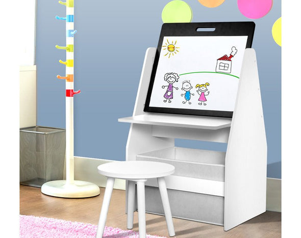 Keezi Kids 2-in-1 Bookshelf Desk Whiteboard With Stool