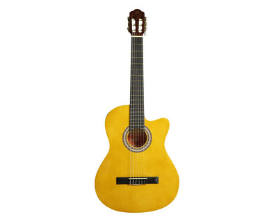 39" Classic Acoustic Guitar Cutaway Nylon Strings Natural LC-3900C-YW 