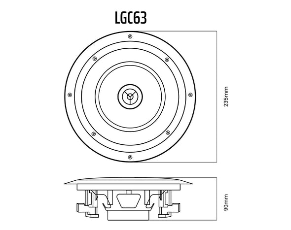 Bluetooth Amplifier + 8x6" Ceiling Speakers Package Cafe Restaurant 174C+4xLGC63