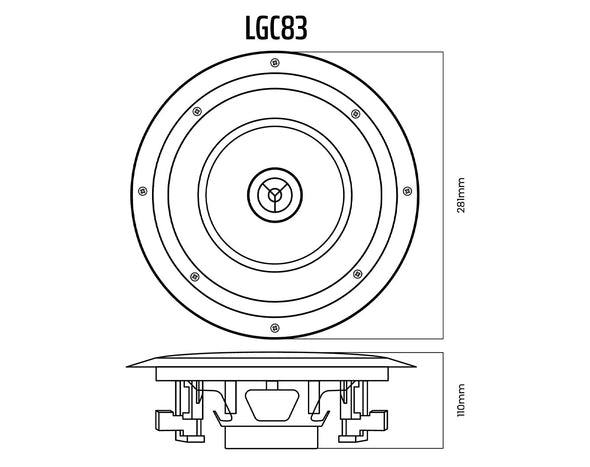 Bluetooth Amplifier + 12x8" Ceiling Speakers Package Cafe Restaurant 176C+6xLGC83