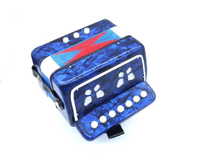 Kids Button Accordion Blue Shell Finish Bass Treble MA218-BLU 