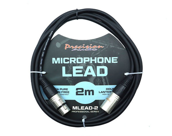 Precision Audio XLR To XLR Studio Stage Microphone Lead 2m MLEAD2 