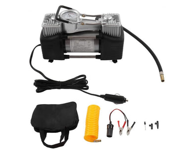 12V Heavy Duty Car Air Compressor Portable Work Light 150psi 2 Cylinder Q-DQ999 