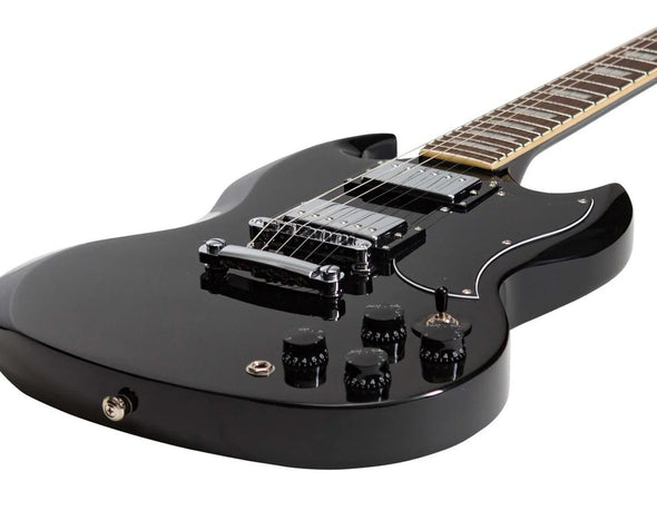 Freedom Full Size Electric Guitar SG Style Black EL205-SG-BK 