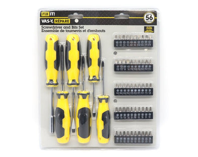 56 Piece Screwdriver and Socketdriver Set Chrome Plated S775 yellow