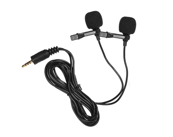 Dual Omni-Directional Lapel Lavalier Microphone for Smartphones 3.5mm Jack TMMB02 